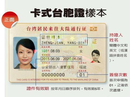 卡式臺胞證 卡式臺胞證