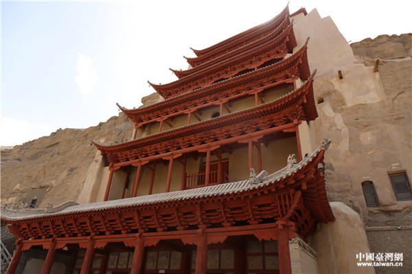 敦煌莫高窟景觀。(中國(guó)臺(tái)灣網(wǎng) 劉燕萊 攝)