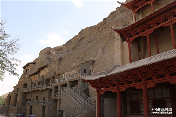 敦煌莫高窟景觀。(中國(guó)臺(tái)灣網(wǎng) 李岳 攝)