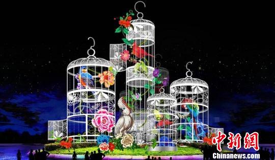 花開(kāi)并蒂情牽?jī)砂逗{兩岸中秋燈會(huì)月下團(tuán)圓