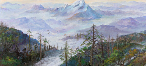 林智信油畫—南投縣玉山 林智信油畫—南投縣玉山