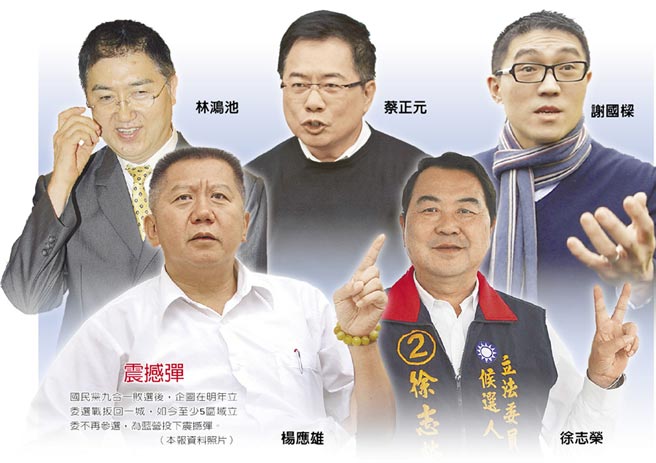 國民黨5區域“立委”不再參選,為藍營投下震撼彈。(中時資料照片) 國民黨5區域“立委”不再參選,為藍營投下震撼彈。(中時資料照片)