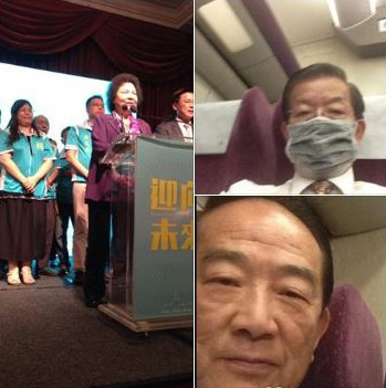 宋楚瑜搭高鐵巧遇謝長廷 宋楚瑜搭高鐵巧遇謝長廷